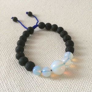 Blue Moonstone & Lava Stone Bracelet