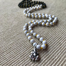 Ganesha Mala Necklace with White Howlite stones